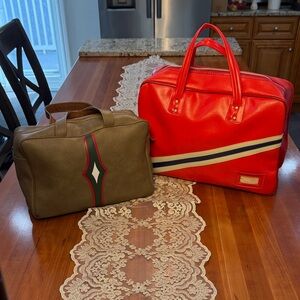 Vintage traveling bags Stylish Red and Brown Men's Bags